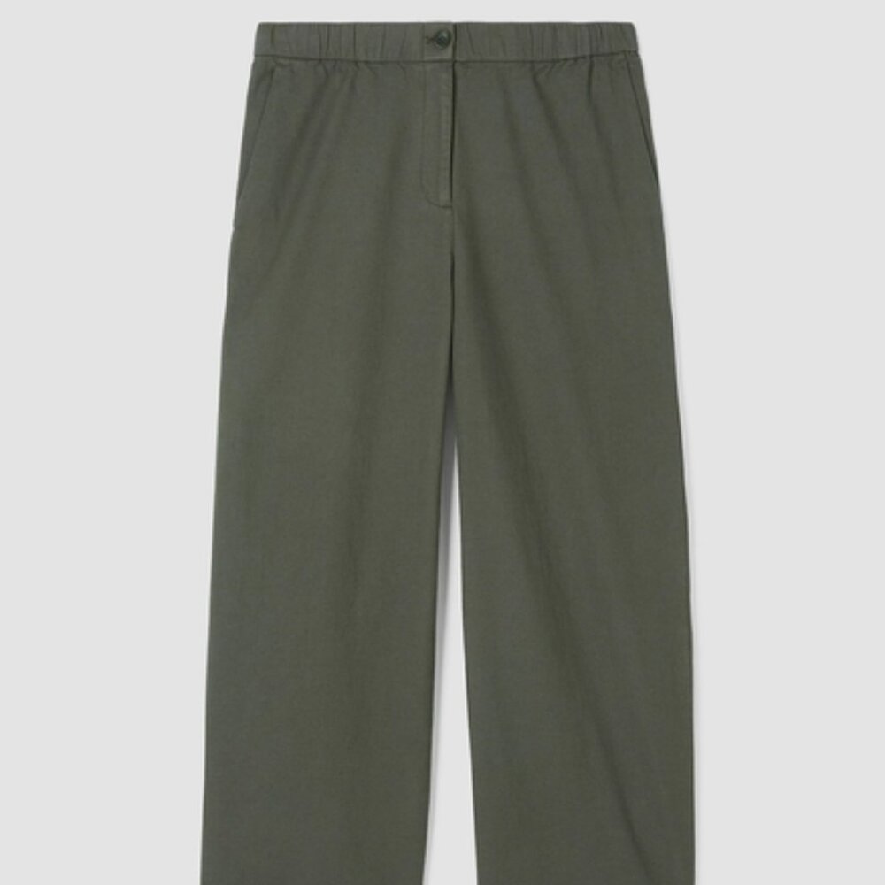 NEW Cotton Hemp Stretch Wide-Leg Pant Easy Fit, Ankle Length size S - Picture 4 of 8